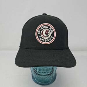 Brixton Mfg Company Native American Chief Snapback Truckers Hat Black Wool‎